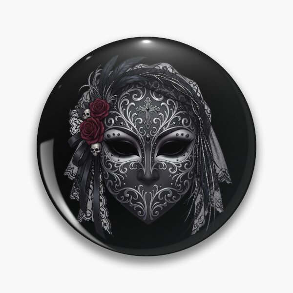 Item preview, Gothic Venetian Mask with Red Roses designed and sold by Anything Goth.