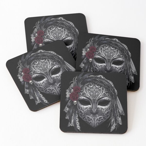 Item preview, Gothic Venetian Mask with Red Roses designed and sold by Anything Goth.