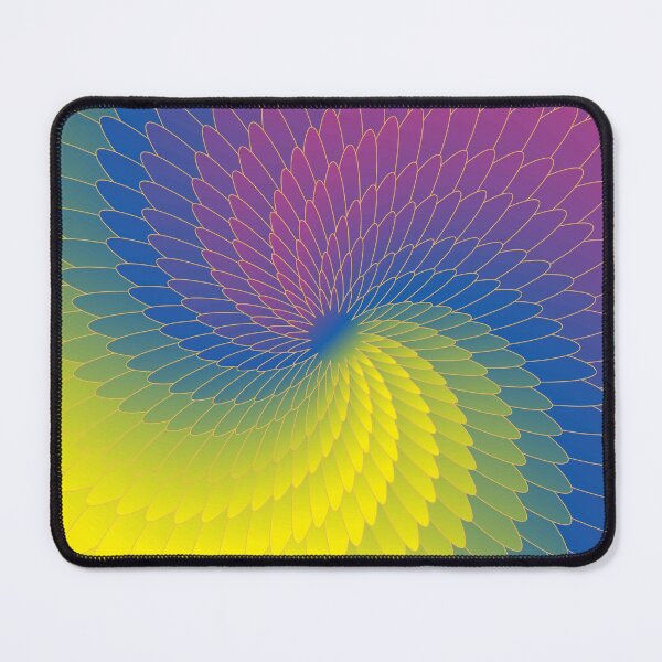 Item preview, Blue Orange Abstract Flower Geometric Pattern – Modern Spiral Floral Design designed and sold by BigDigital.