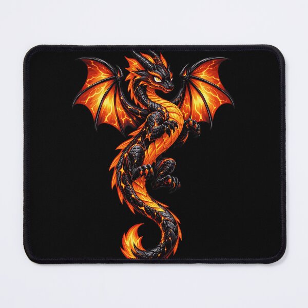 Item preview, Epic Black Dragon with Fiery Orange Wings Sticker designed and sold by Freestyle Prints.