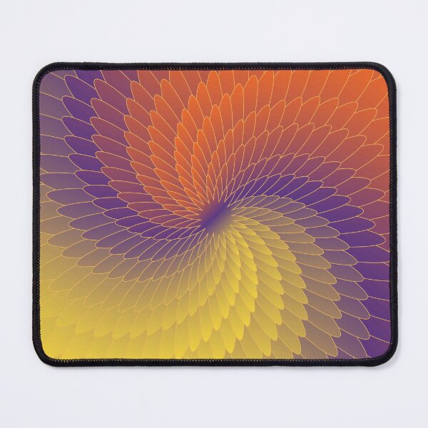Item preview, Yellow Orange Abstract Flower Geometric Pattern – Modern Spiral Floral Design designed and sold by BigDigital.