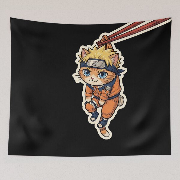 Item preview, Kawaii Ninja Cat – Cute Anime Cat Warrior - Neko chopsticks designed and sold by CuteKats.