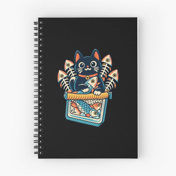 Item preview, Funny Cute Cat Sardine Fish Crate Cartoon Art designed and sold by elderberry.