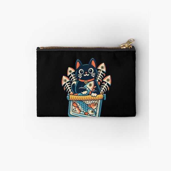 Item preview, Funny Cute Cat Sardine Fish Crate Cartoon Art designed and sold by elderberry.
