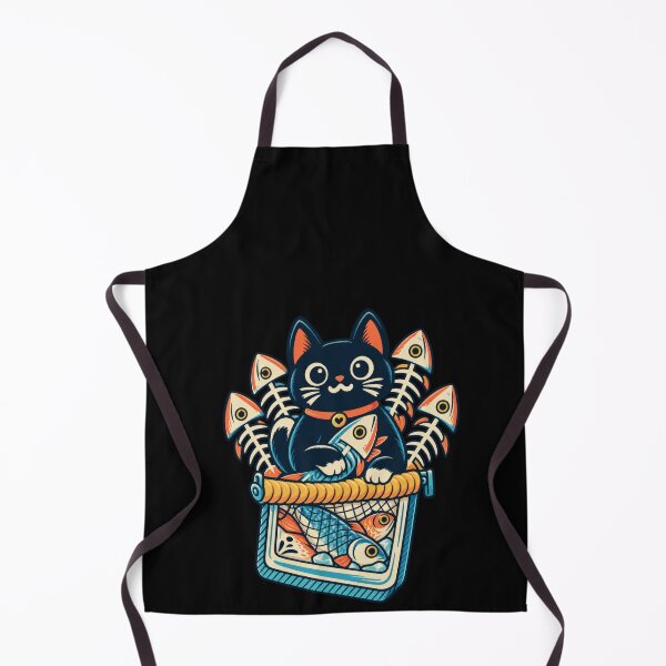 Item preview, Funny Cute Cat Sardine Fish Crate Cartoon Art designed and sold by elderberry.