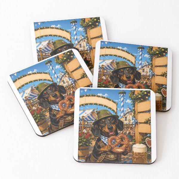 Item preview, Dachshund at the Oktoberfest with a pretzel. designed and sold by Nomad-Paws.