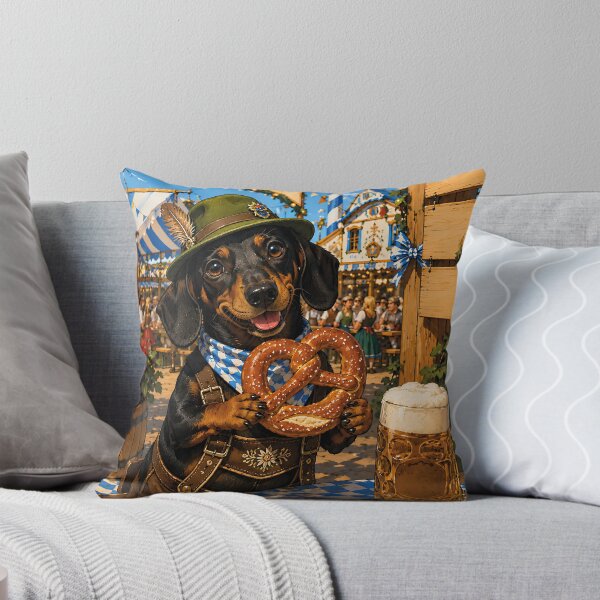 Item preview, Dachshund at the Oktoberfest with a pretzel. designed and sold by Nomad-Paws.