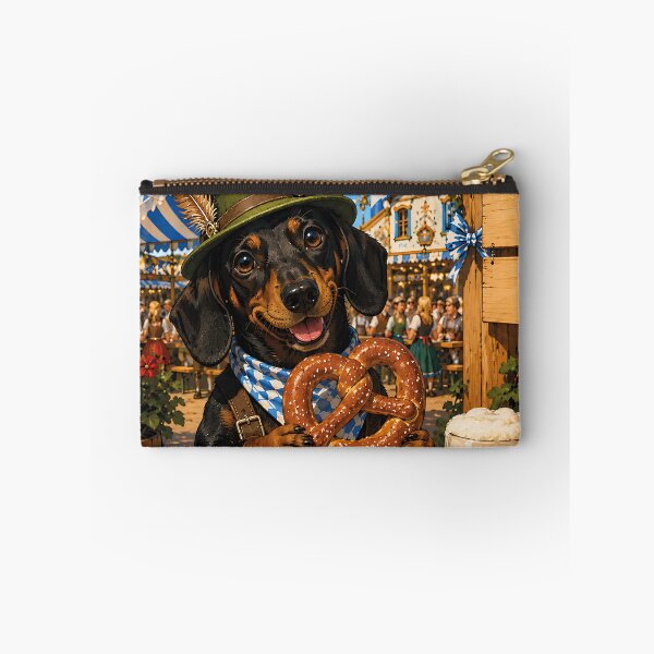 Item preview, Dachshund at the Oktoberfest with a pretzel. designed and sold by Nomad-Paws.
