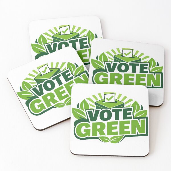 Item preview, VOTE GREEN. Get yourself to the ballot boxes. designed and sold by FullBoatDesign.