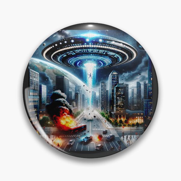 Item preview, UFO attack on city designed and sold by aliengalaxiesglobal.