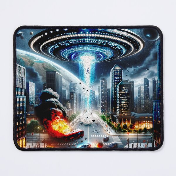 Item preview, UFO attack on city designed and sold by aliengalaxiesglobal.