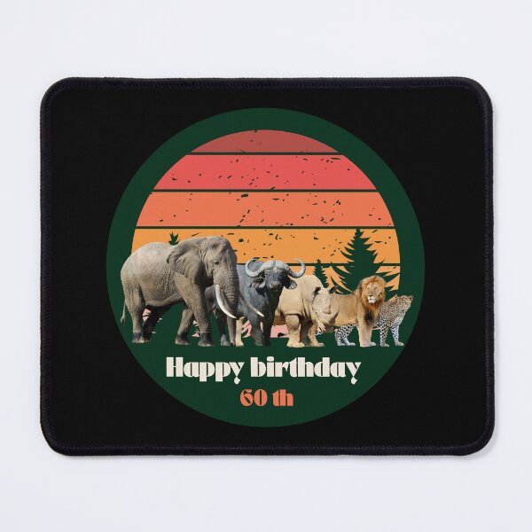 Item preview, Big Five Safari Sunset 60th Birthday - African Wildlife Retro Design designed and sold by Weather gifts .