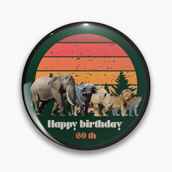 Item preview, Big Five Safari Sunset 60th Birthday - African Wildlife Retro Design designed and sold by Weather gifts .