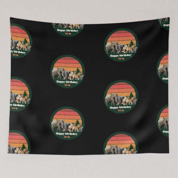Item preview, Big Five Safari Sunset 60th Birthday - African Wildlife Retro Design designed and sold by Weather gifts .