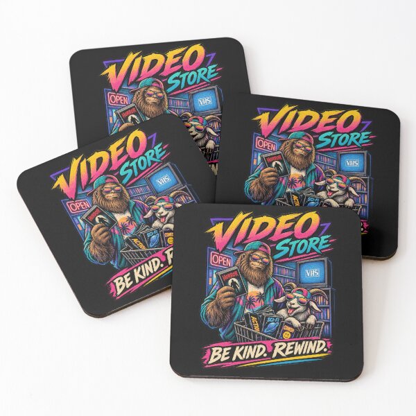 Item preview, Video Store Be Kind Rewind – Bigfoot & Goat Retro VHS designed and sold by NicheBloom.
