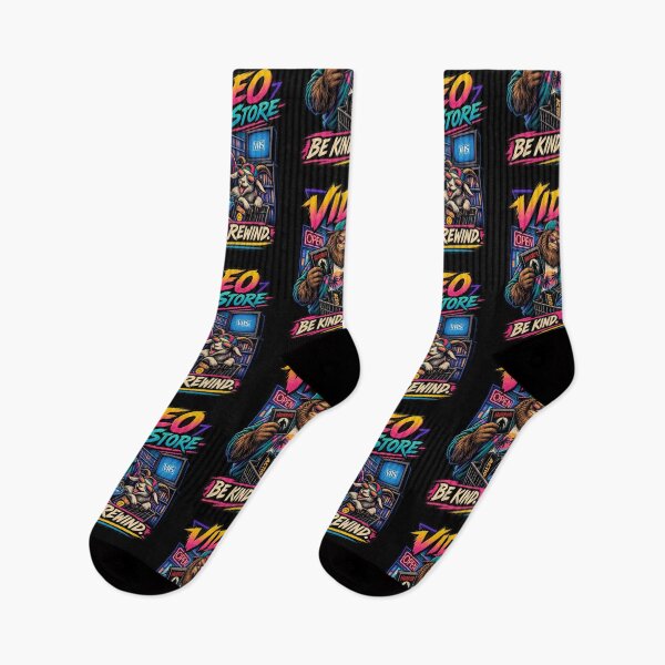 Item preview, Video Store Be Kind Rewind – Bigfoot & Goat Retro VHS designed and sold by NicheBloom.