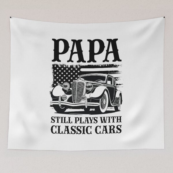 Item preview, Papa Still Plays With Classic Cars Vintage American Flag designed and sold by Dmetalx Art Apparel.
