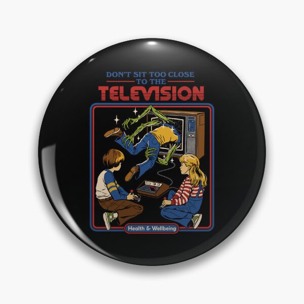 Item preview, «Don’t Sit Too Close to the TV» — Retro Health Warning Poster with a Spooky Twist designed and sold by Krasnovaovaova.