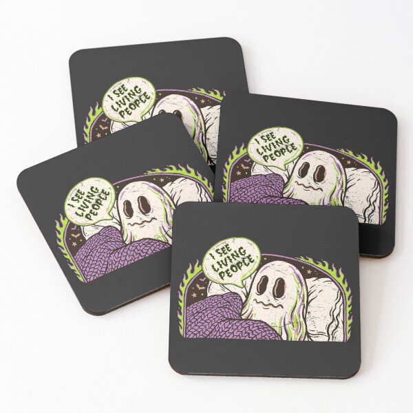Item preview, I See Living People Funny Ghost Halloween Retro Vintage Humor Distressed designed and sold by BowbinaStudio.