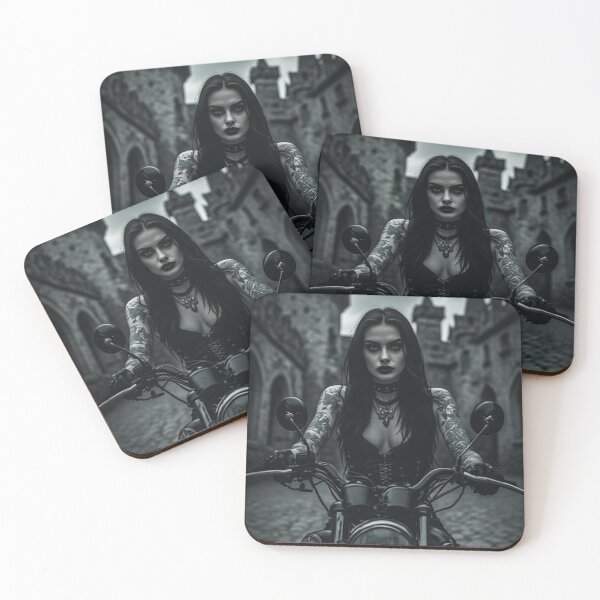 Item preview, Dark Goth Vampire Biker Girl designed and sold by TheDarkWardrobe.
