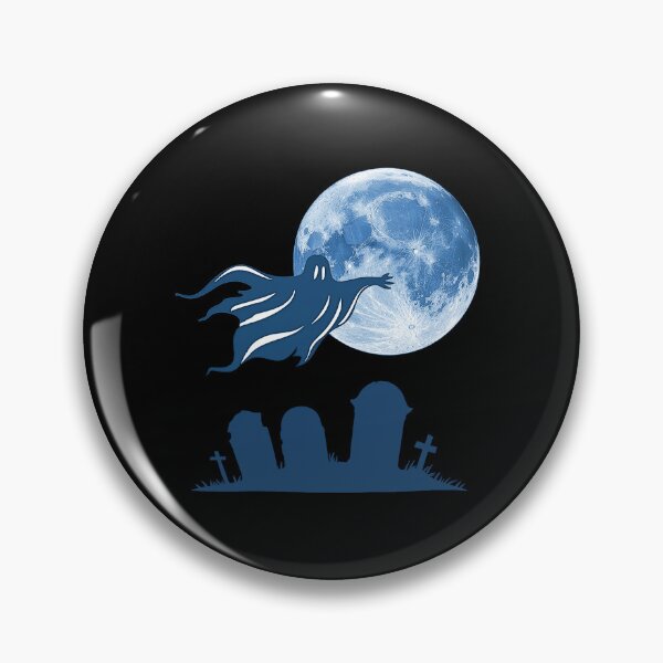 Item preview, Graves, flying ghost silhouette, full moon design designed and sold by Kirei-Lily.
