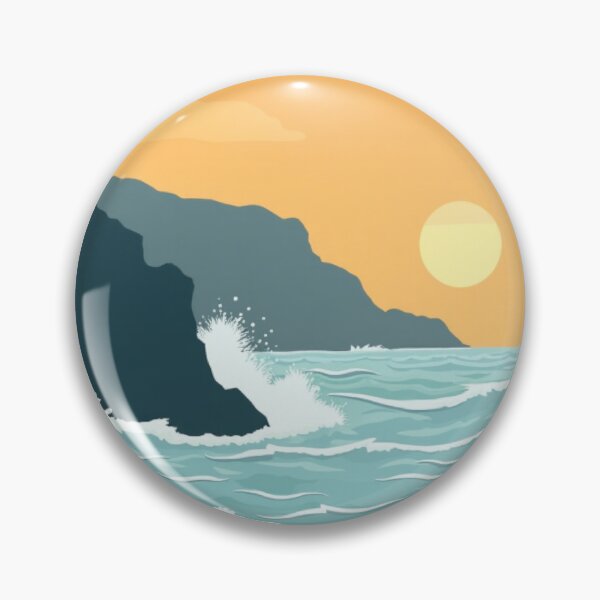 Item preview, Basque Cliffs & Wild Waves — Cantabrian Coast Sunset Circle Art designed and sold by DONOSTIADESIGN.