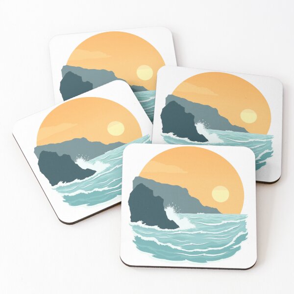 Item preview, Basque Cliffs & Wild Waves — Cantabrian Coast Sunset Circle Art designed and sold by DONOSTIADESIGN.