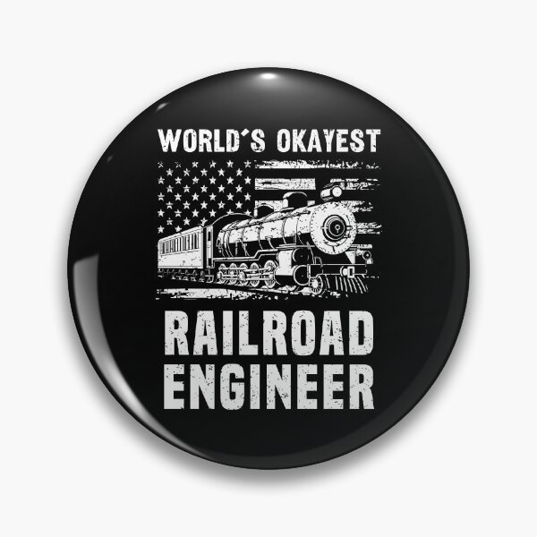 Item preview, Worlds Okayest Railroad Engineer Vintage Flag Train designed and sold by Dmetalx Art Apparel.