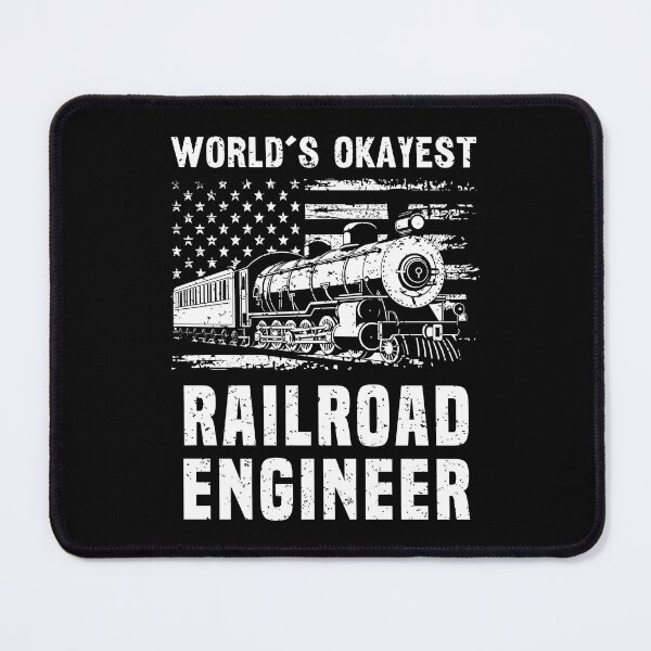 Item preview, Worlds Okayest Railroad Engineer Vintage Flag Train designed and sold by Dmetalx Art Apparel.