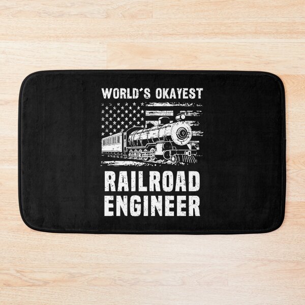 Item preview, Worlds Okayest Railroad Engineer Vintage Flag Train designed and sold by Dmetalx Art Apparel.