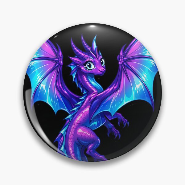 Item preview, Cute Purple Galaxy Dragon with Vibrant Teal and Violet Wings designed and sold by Freestyle Prints.