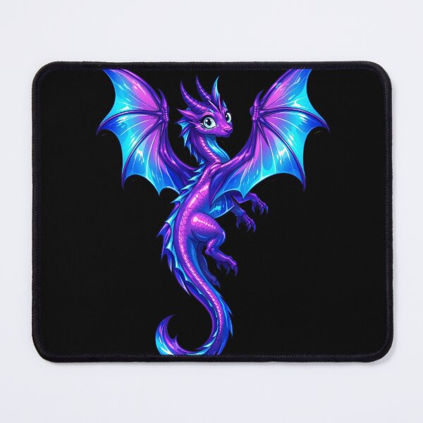 Item preview, Cute Purple Galaxy Dragon with Vibrant Teal and Violet Wings designed and sold by Freestyle Prints.
