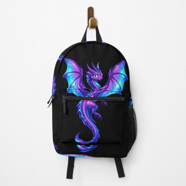Item preview, Cute Purple Galaxy Dragon with Vibrant Teal and Violet Wings designed and sold by Freestyle Prints.