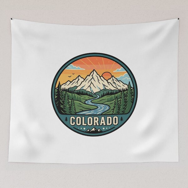 Item preview, Retro Colorado Rocky Mountain State Alpine Landscape Graphic designed and sold by Paper Drip.