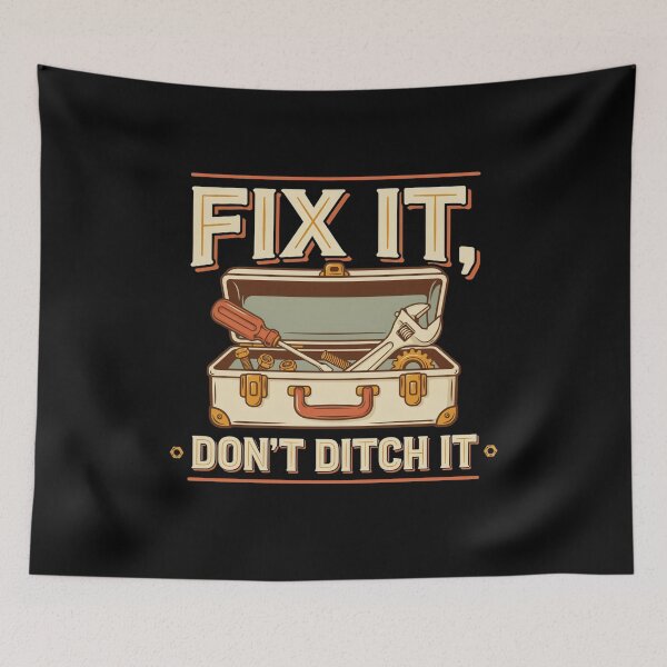 Item preview, Fix It Don't Ditch It T Shirt, Fix It Shirt, Gift for DIY Repair Lovers, Vintage Repair Tee designed and sold by Daily Mood Tees.