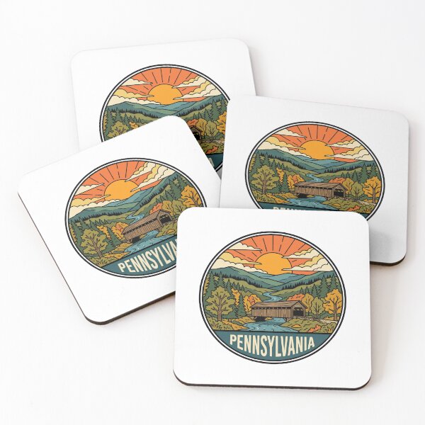 Item preview, Vintage Pennsylvania Covered Bridge Autumn Landscape Graphic designed and sold by Paper Drip.
