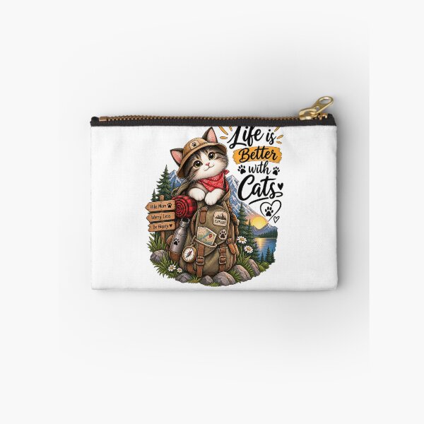 Item preview, Adventure Cat Explore More Worry Less | Hiking Cat T-Shirt designed and sold by ✨ Daily Vibe Studio ✨.