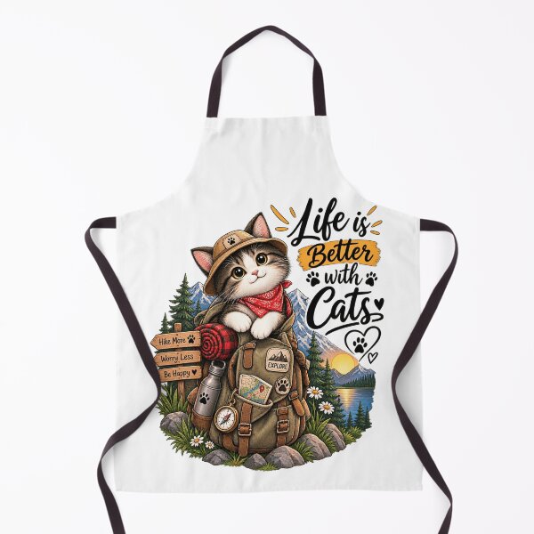 Item preview, Adventure Cat Explore More Worry Less | Hiking Cat T-Shirt designed and sold by ✨ Daily Vibe Studio ✨.