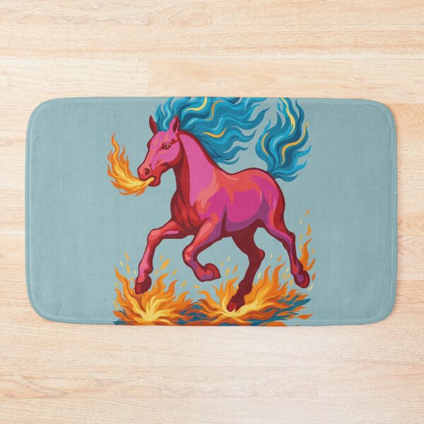 Item preview, Red Fire Horse, A stylized deeply pink horse made of fire designed and sold by Mevissart.