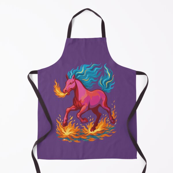 Item preview, Red Fire Horse, A stylized deeply pink horse made of fire designed and sold by Mevissart.