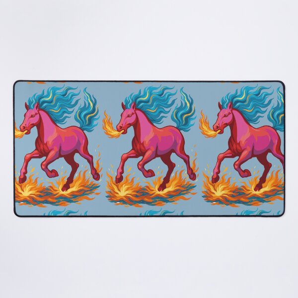 Item preview, Red Fire Horse, A stylized deeply pink horse made of fire designed and sold by Mevissart.