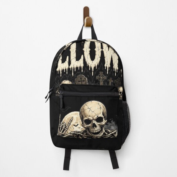 Item preview, Halloween spooky skull grave bats skeleton designed and sold by LoneTide.