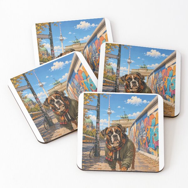Item preview, Boxer strolling through Berlin. designed and sold by Nomad-Paws.