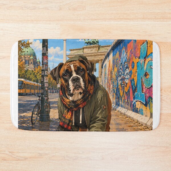 Item preview, Boxer strolling through Berlin. designed and sold by Nomad-Paws.