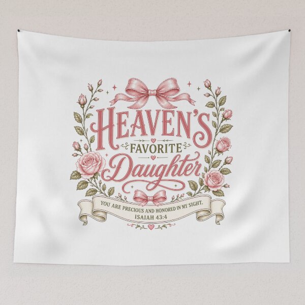Item preview, Heaven's Favorite Daughter Isaiah 43:4 Christian Floral Feminine Faith Design designed and sold by SoulThread Studio.