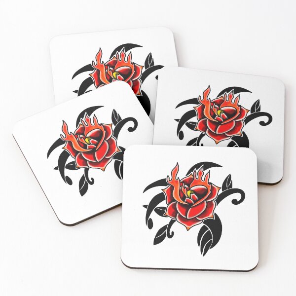 Item preview, Tribal fire rose tattoo style designed and sold by BluJayGB.