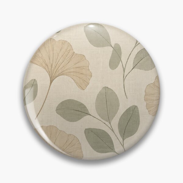 Item preview, Ginkgo Biloba Botanical Leaves Pattern Sage Green Beige designed and sold by QCena.