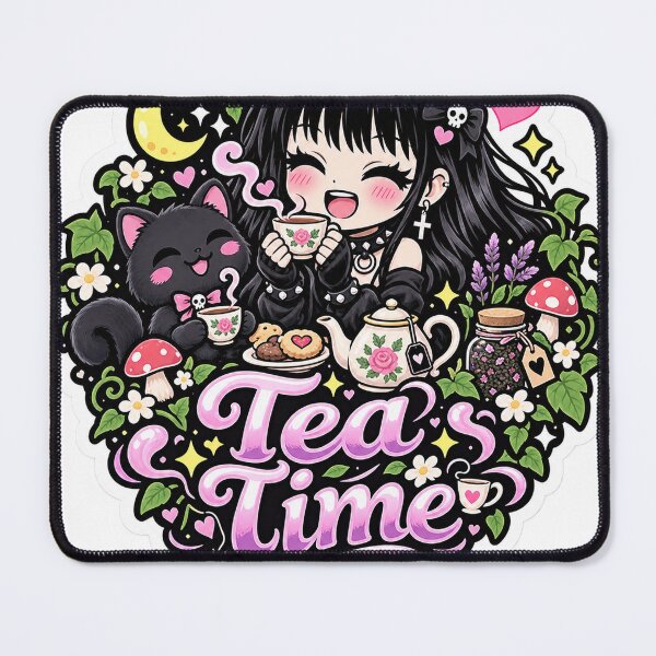 Item preview, Goth Cottagecore Girl Tea Time designed and sold by AnnekeJordaan.