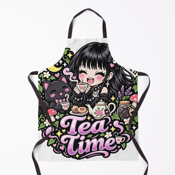 Item preview, Goth Cottagecore Girl Tea Time designed and sold by AnnekeJordaan.