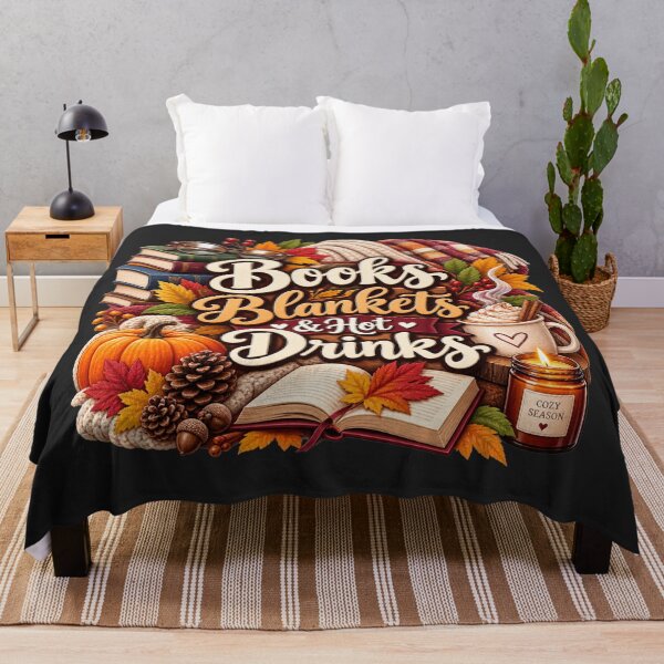 Item preview, Books Blankets & Hot Drinks – Cozy Autumn Book Lover Design designed and sold by astersgraphics.